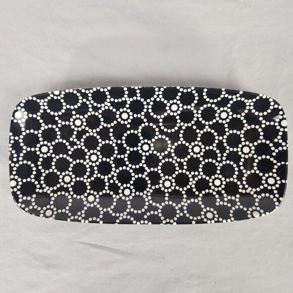 Tar Hong Rectangle Sushi Plates Set of 4 Black White Melamine Dishwasher Safe - Picture 6 of 11
